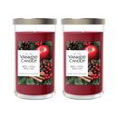 Yankee Candle Medium Pillar Scented Candle, Red Apple Wreath, 14.25 oz, 2-Pack