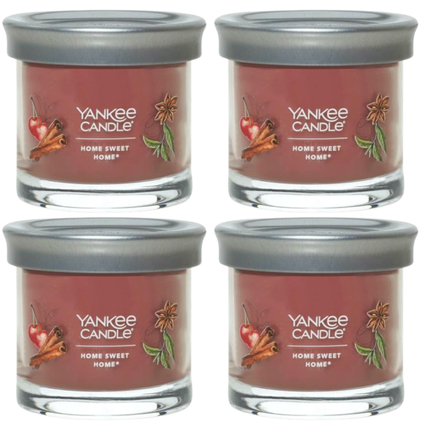 Yankee Candle Small Tumbler Scented Single Wick Jar Candle, Home Sweet Home, Over 20 Hours of Burn Time, 4.3 Ounce (Pack of 4)