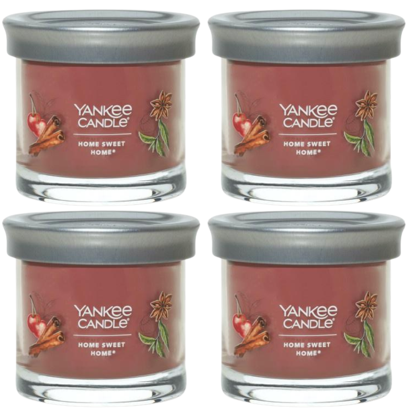 Yankee Candle Small Tumbler Scented Single Wick Jar Candle, Home Sweet Home, Over 20 Hours of Burn Time, 4.3 Ounce (Pack of 4)