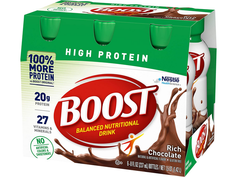 Boost High Protein Complete Nutritional Drink, Chocolate Sensation, 8 oz, 6 CT