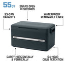 Coleman Snap 'N Go 55-Quart Collapsible Hard Cooler, Mussel Grey