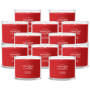 Yankee Candle Signature Votive Mini Candle Jar, Cherries on Snow, Natural Soy Wax Blend Candle with Natural Fiber Wick, 1.3 OZ Glass Jar (Pack of 12)