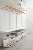 Rubbermaid 1.5 Bushel Capacity Durable Versatile Flex N Carry Portable Flexible Laundry Basket With Convenient Carrying Handles White Organization and Storage for Laundry/Garage/Home