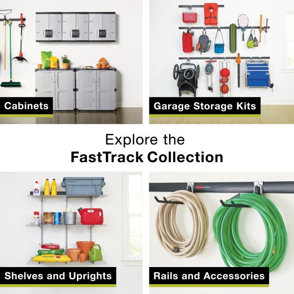 Rubbermaid Garage FastTrack 36" x 12" Shelf Kit, 3-Shelves, Black