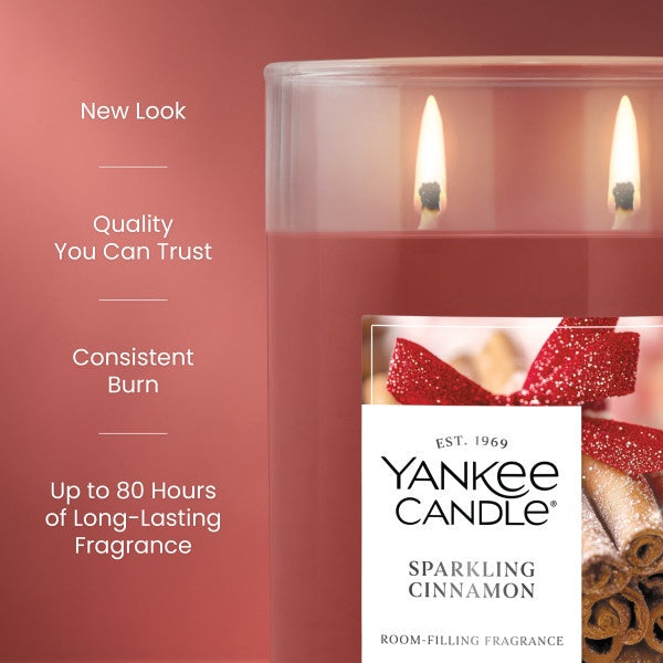 Yankee Candle Large Tumbler Scented Candle, Sparkling Cinnamon, 20 oz