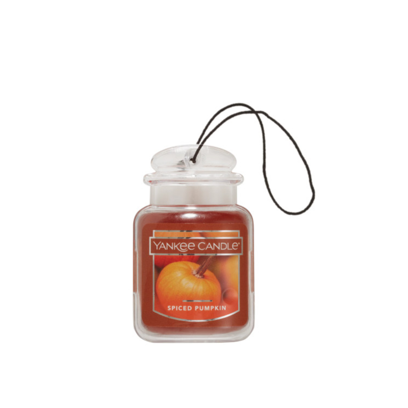 Yankee Candle Car Air Fresheners, Hanging Car Jar Ultimate, Neutralizes Odors Up To 30 Days, Spiced Pumpkin, 0.96 OZ (Pack of 6)