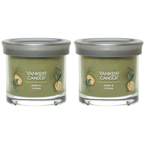 Yankee Candle Small Tumbler Scented Single Wick Jar Candle, Sage & Citrus, Over 20 Hours of Burn Time, 4.3 Ounce (Pack of 2)