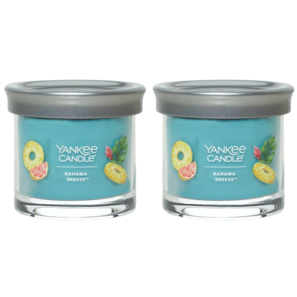 Yankee Candle Small Tumbler Scented Single Wick Jar Candle, Bahama Breeze, Over 20 Hours of Burn Time, 4.3 Ounce (Pack of 2)