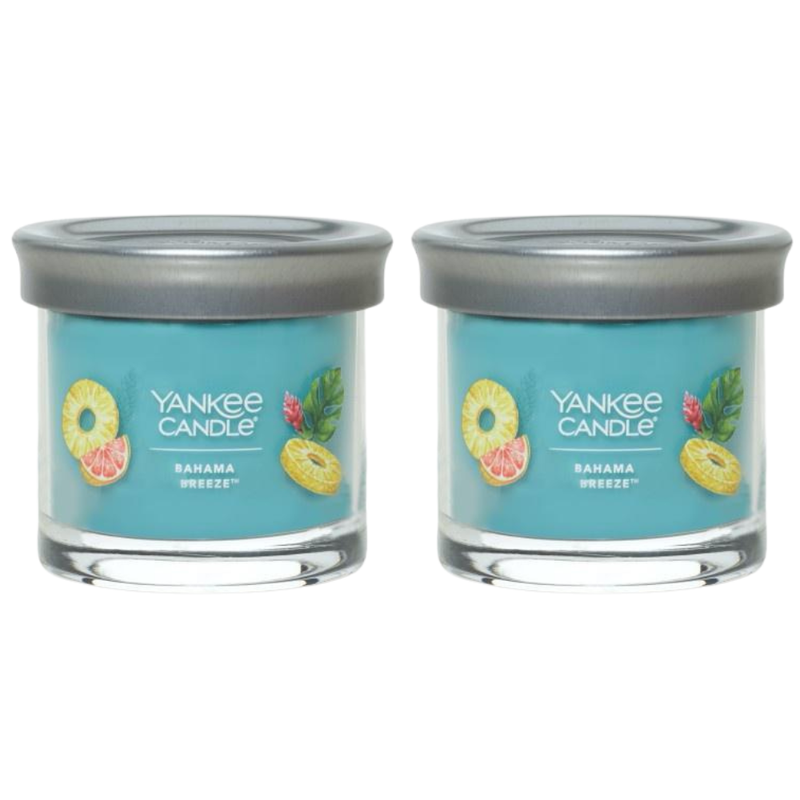 Yankee Candle Small Tumbler Scented Single Wick Jar Candle, Bahama Breeze, Over 20 Hours of Burn Time, 4.3 Ounce (Pack of 2)