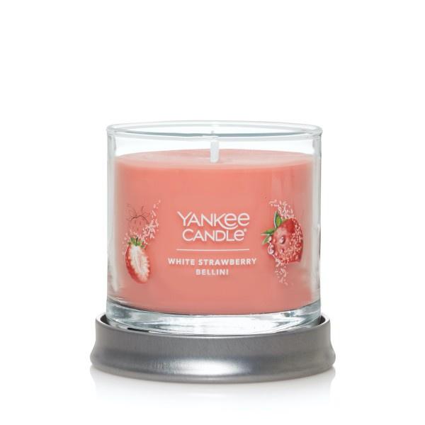 Yankee Candle Small Tumbler Scented Single Wick Jar Candle, White Strawberry Bellini, Over 20 Hours of Burn Time, 4.3 Ounce (Pack of 2)