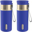 Contigo SnapSeal Vacuum-Insulated Stainless Steel Travel Mug, Wild Indigo Champagne, 16 Ounce (2 Pack)