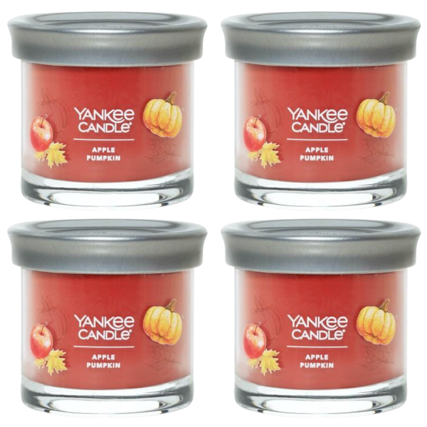 Yankee Candle Small Tumbler Scented Single Wick Jar Candle, Apple Pumpkin, Over 20 Hours of Burn Time, 4.3 Ounce (Pack of 4)