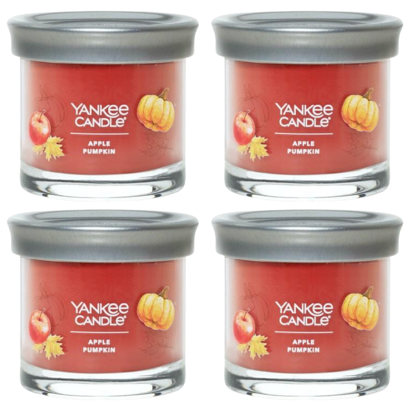 Yankee Candle Small Tumbler Scented Single Wick Jar Candle, Apple Pumpkin, Over 20 Hours of Burn Time, 4.3 Ounce (Pack of 4)