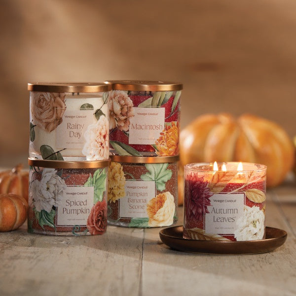 Yankee Candle 3-Wick Decorative Scented Candle, Autumn Leaves, 14.5 Ounce