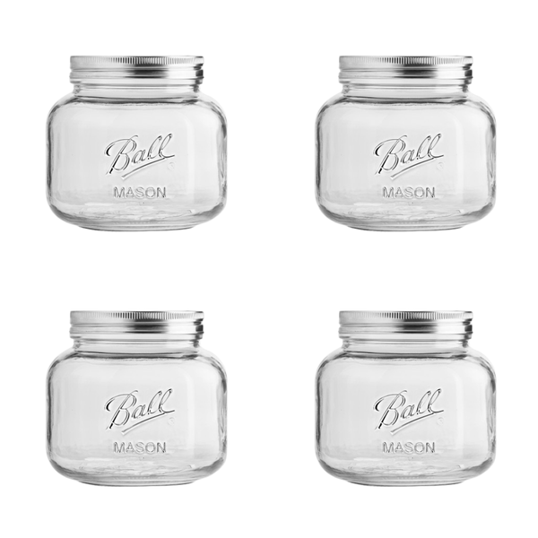 Ball Decorative Glass Mason Jar, Half Gallon Size, 64 OZ, (Pack of 4)