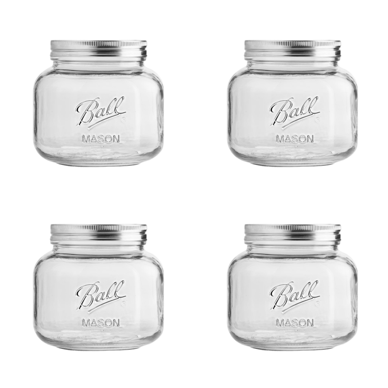 Ball Decorative Glass Mason Jar, Half Gallon Size, 64 OZ, (Pack of 4)