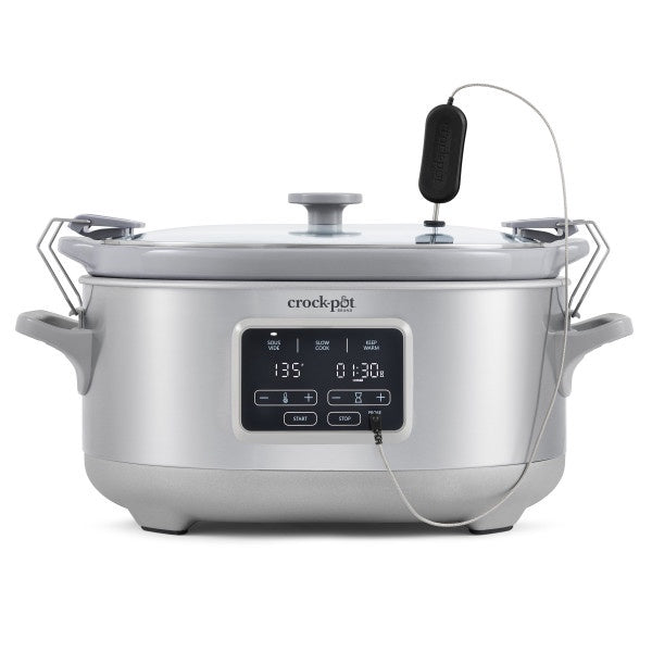 Crock-Pot Programmable 7-Quart Cook & Carry Slow Cooker with Sous Vide, Stainless Steel, 1 CT