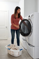 Rubbermaid Large Hip-Hugger Laundry Basket/Hamper 1.5-Bushel White Stackable Storage