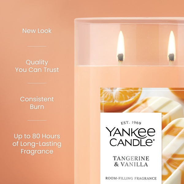Yankee Candle Large Tumbler Scented Candle, Tangerine & Vanilla, 20 oz