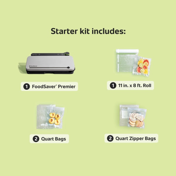 FoodSaver VS3130 Multi-Use Vacuum Sealing & Food Preservation System, Stainless Steel, with FoodSaver Bags, Rolls, and Bonus Items