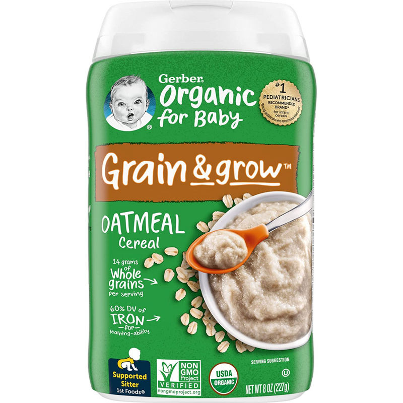Gerber Baby Cereal, Organic Oatmeal, 8 OZ