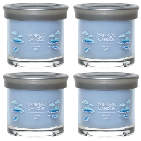 Yankee Candle Small Tumbler Scented Single Wick Jar Candle, Ocean Air, Over 20 Hours of Burn Time, 4.3 Ounce (Pack of 4)