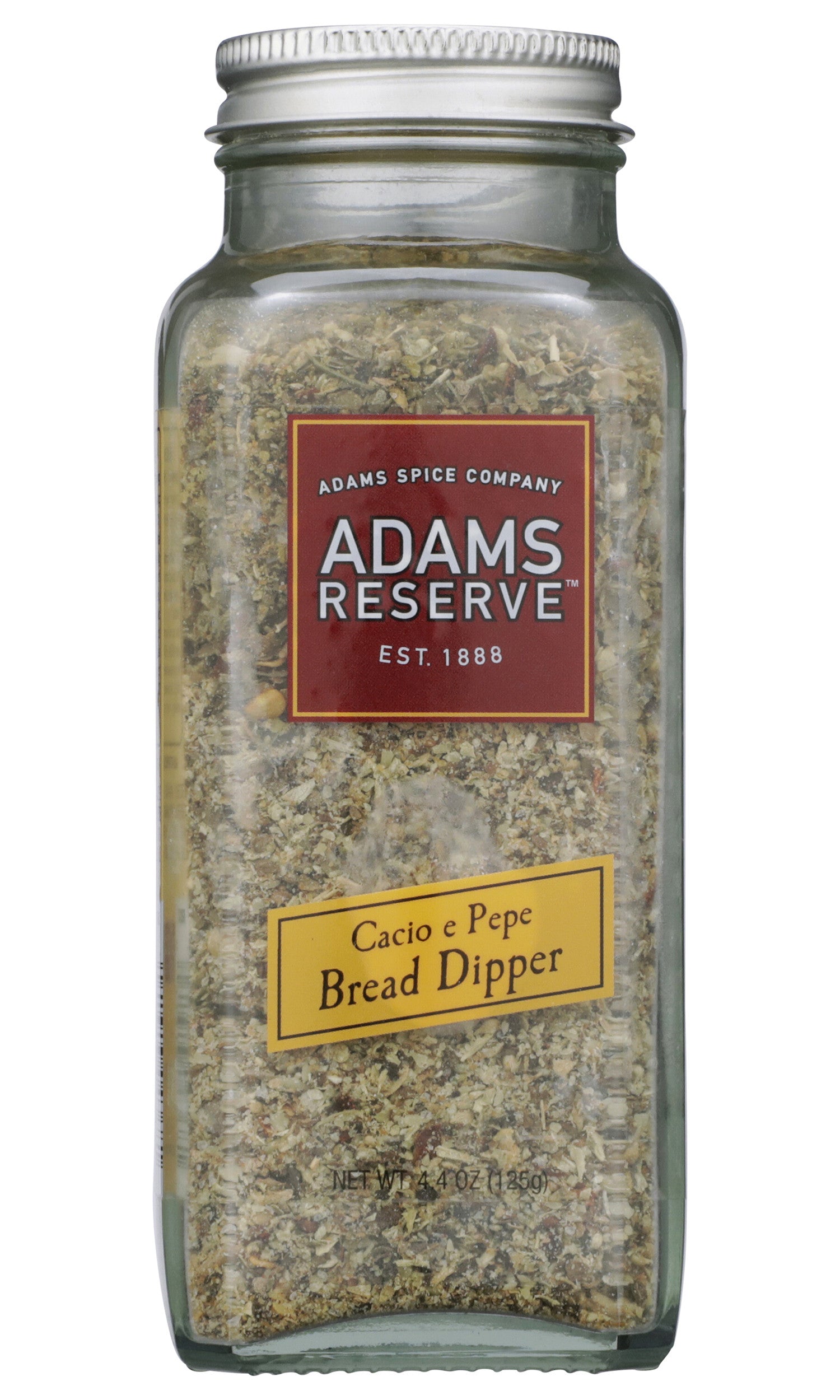 Adams Reserve Spices, Cacio e Pepe Bread Dipper, 4.4 Ounce Glass Bottl