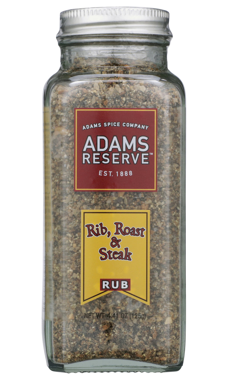 Adams Reserve Rib, Roast & Steak Rub, 4.41 Ounce Glass Bottle (Pack of 1)