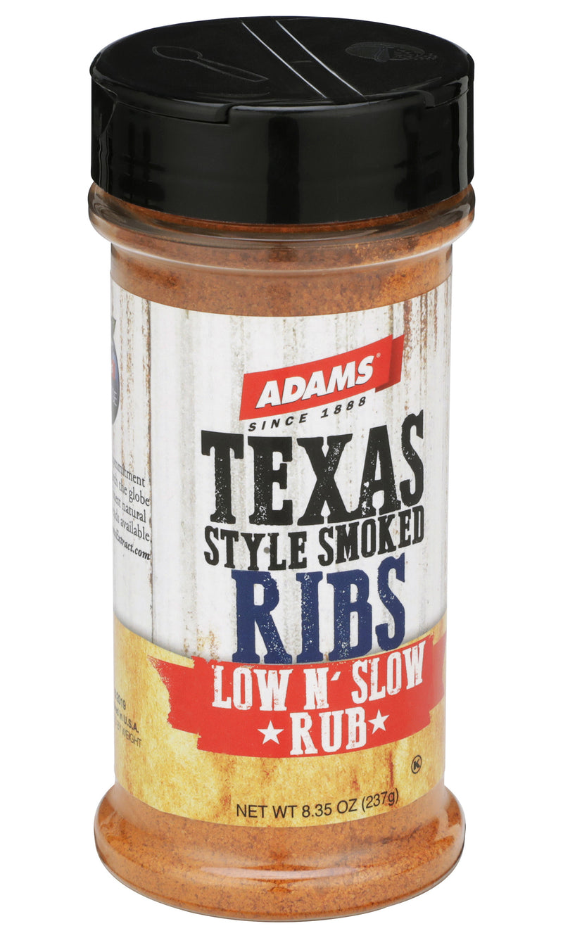 Adams Texas Style Smoked Ribs Low N’ Slow Rub, 8.35 Ounce Bottle (Pack of 1)