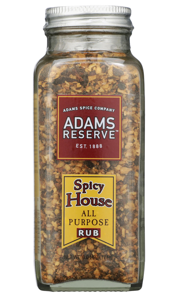 Adams Reserve All Purpose Spicy House Rub, 6.04 Ounce Glass Bottle (Pack of 1)
