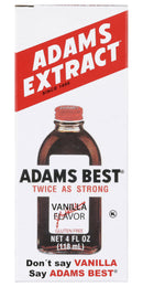 Adams Best Extracts, Vanilla Flavor, Twice as Strong, Gluten Free, 4 FL OZ Bottle (Pack of 1)
