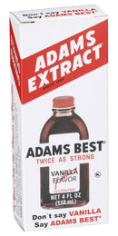 Adams Best Extracts, Vanilla Flavor, Twice as Strong, Gluten Free, 4 FL OZ Bottle (Pack of 1)