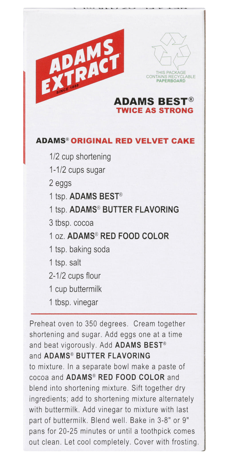 Adams Best Extracts, Vanilla Flavor, Twice as Strong, Gluten Free, 4 FL OZ Bottle (Pack of 1)