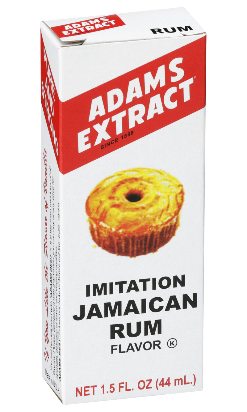 Adams Extract Imitation Jamaican Rum Flavor, Extra Strength, Gluten Free, 1.5 FL OZ Glass Bottle (Pack of 1)