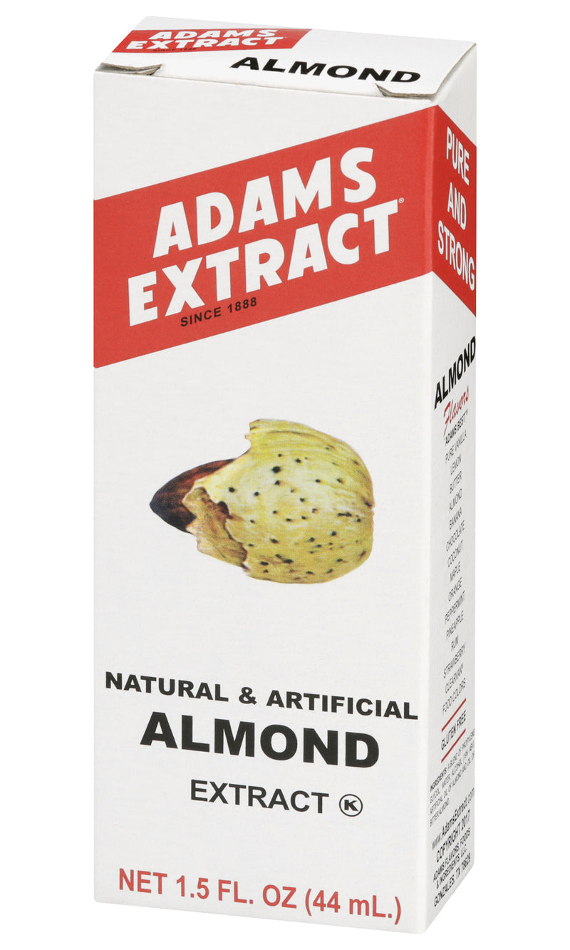 Adams Extract Natural & Artificial Almond Extract, Gluten Free, 1.5 FL OZ Glass Bottle (Pack of 1)