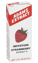 Adams Extract Imitation Strawberry Extract, Extra Strength, Gluten Free, 1.5 FL OZ Glass Bottle