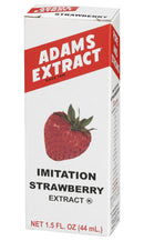 Adams Extract Imitation Strawberry Extract, Extra Strength, Gluten Free, 1.5 FL OZ Glass Bottle
