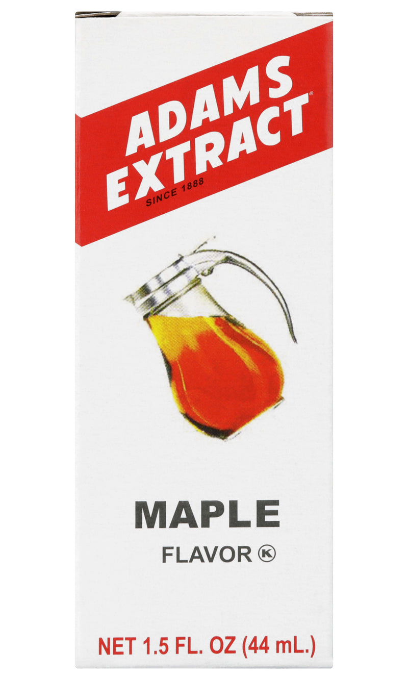 Adams Extract Maple Flavor, For Syrups & Flavor, Gluten Free, 1.5 FL OZ Glass Bottle
