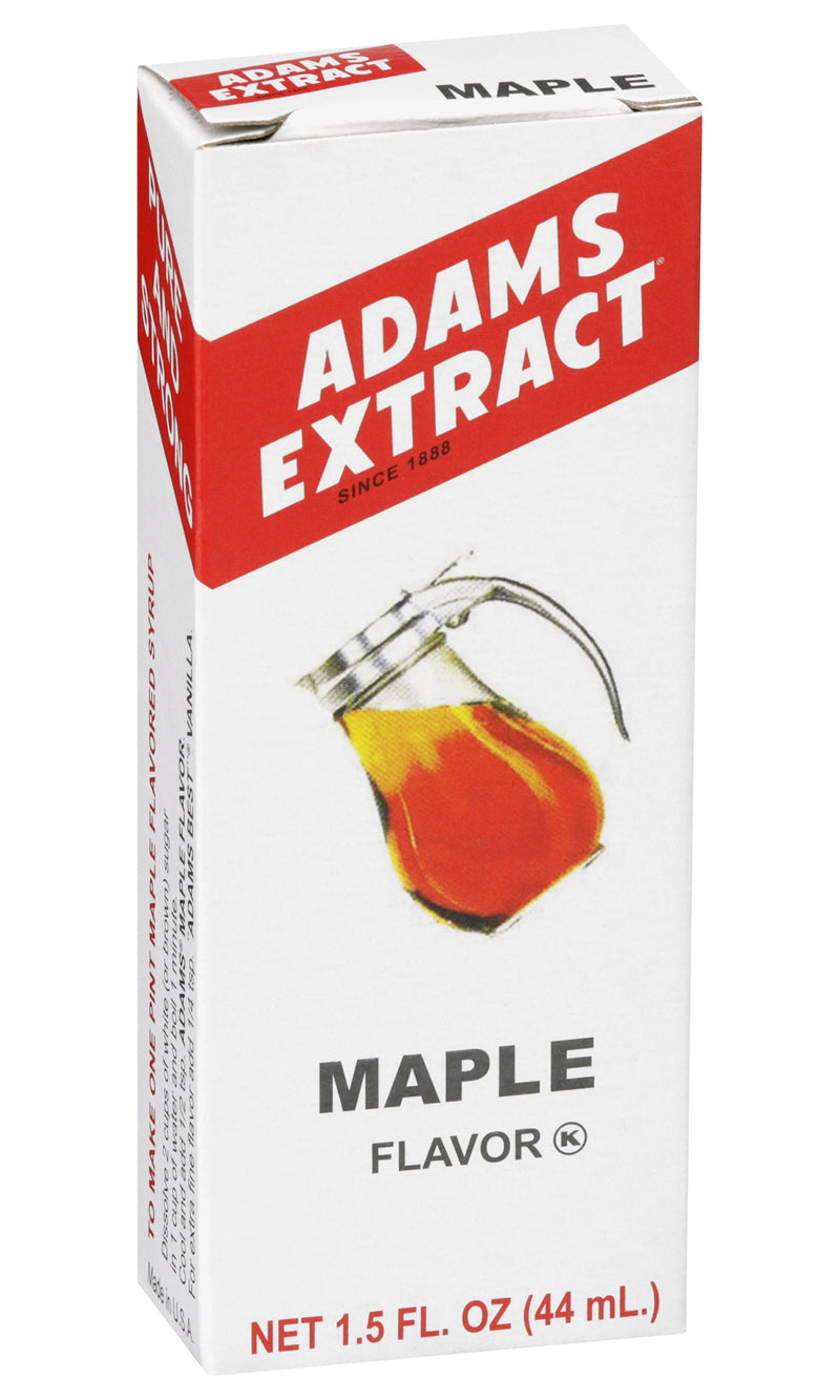 Adams Extract Maple Flavor, For Syrups & Flavor, Gluten Free, 1.5 FL OZ Glass Bottle