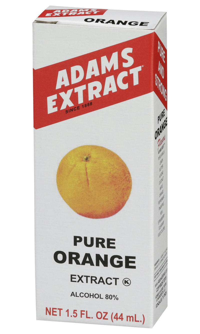 Adams Extract Pure Orange Extract, True Fruit Flavor, 1.5 FL OZ Glass Bottle (Pack of 1)
