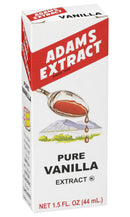 Adams Extract Pure Vanilla Extract, True Fruit Flavor, Gluten Free, 1.5 FL OZ Glass Bottle