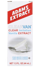 Adams Extract ClearVan, Clear Imitation Vanilla Extract, Gluten Free, 1.5 FL OZ Glass Bottle (Pack of 1)