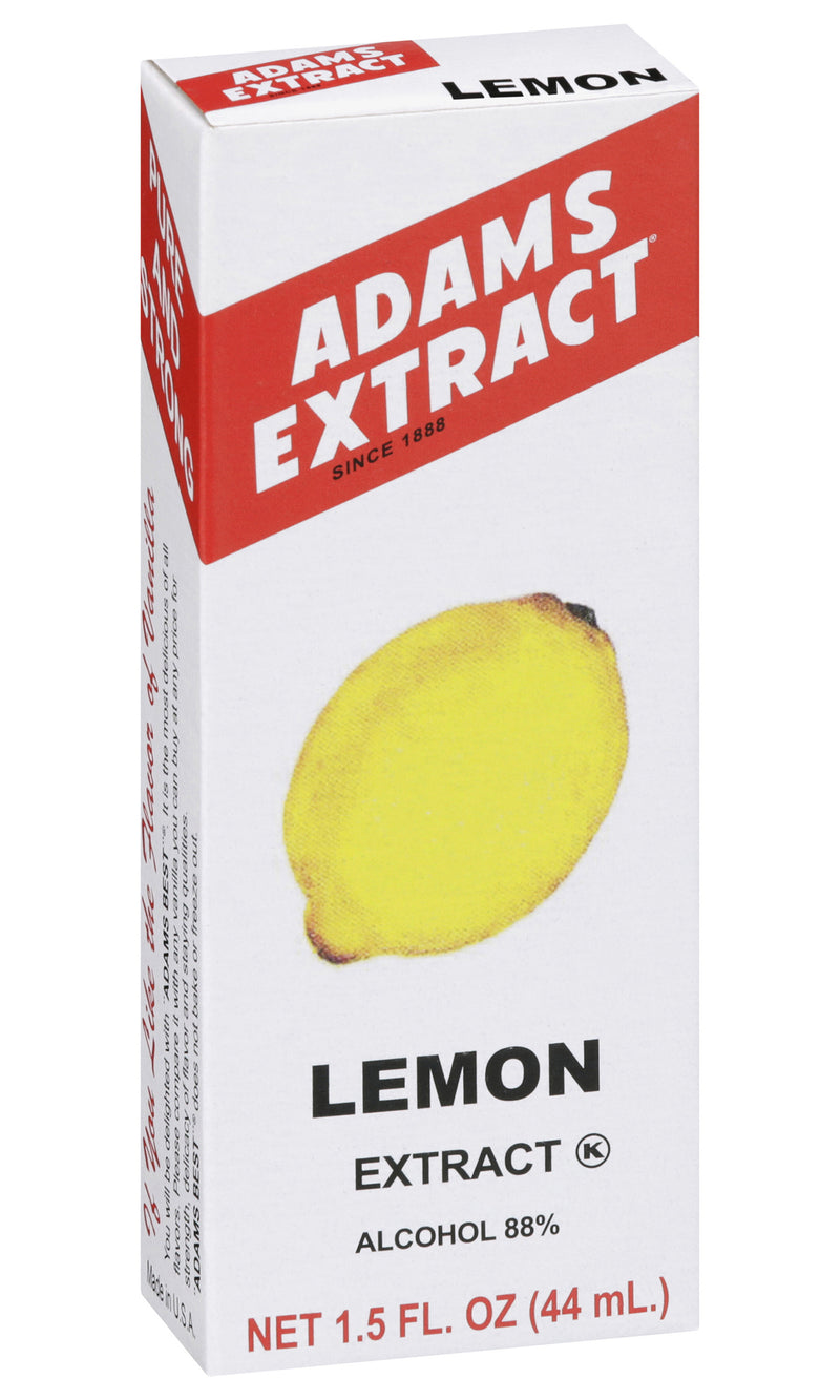Adams Extract Lemon Extract, True Fruit Flavor, Gluten Free, 1.5 FL OZ Glass Bottle (Pack of 1)