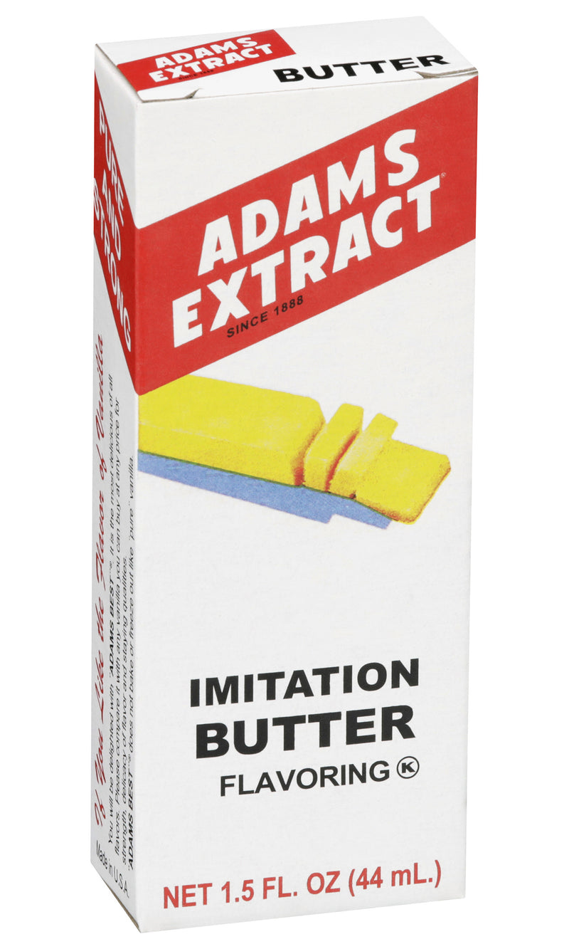 Adams Extract Imitation Butter Flavoring, Gluten Free, 1.5 FL OZ Glass Bottle
