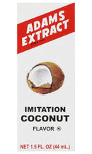Adams Extract Imitation Coconut Flavor, Extra Strength, Gluten Free, 1.5 FL OZ Glass Bottle