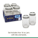 Ball Limited Edition 140th Anniversary Glass Mason Jars, Regular Mouth, Pint Size, 16 OZ, 4-Count, Pack of 3 (12 Jars Total)