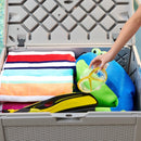 Rubbermaid Deck Box, Medium, 74 Gallon, Light Grey