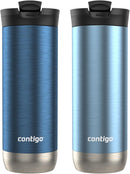 Contigo Byron 2.0 Stainless Steel Travel Mug with SNAPSEAL™ Lid and Grip, Blueberry & Glacier, 20 oz (Pack of 2)