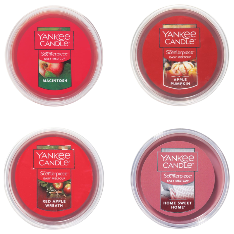 Yankee Candle Macintosh, Apple Pumpkin, Red Apple Wreath and Home Sweet Home Scenterpiece Easy MeltCup Variety Pack