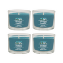 Yankee Candle Signature Votive Mini Candle Jar, Winter Night Stars Scent, Natural Soy Wax Blend Candle with Natural Fiber Wick, 1.3 OZ Glass Jar (Pack of 4)